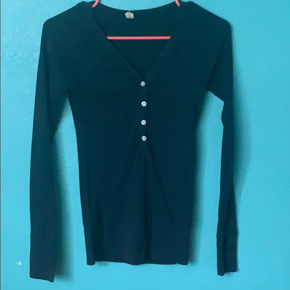 Navy blue long sleeve shirt